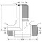 World Wide Fittings Male Flat Face O-Ring to Male Flat Face O-Ring to Male Flat Face O-Ring Bulkhead Branch Tee 4725X06X06X06 - alternate 2
